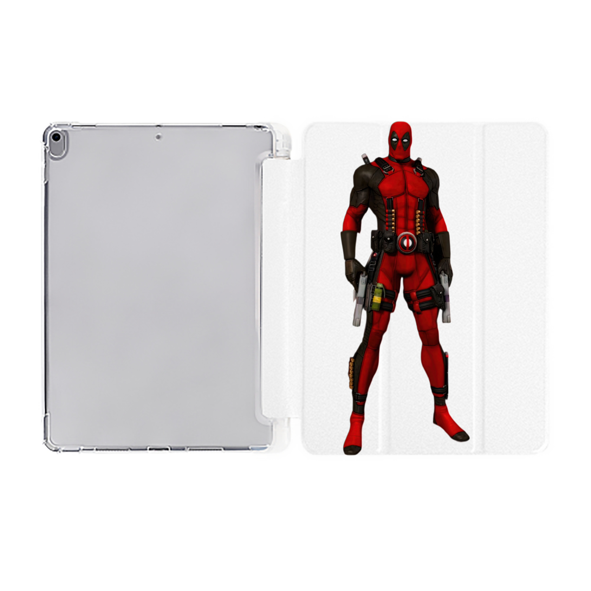 （画像用） Deadpool デッドプール IPad ケース ペン収納付き 三つ折りスタンド PUレザー×シリコン 対応機種9.5/10.5/10.9インチ
